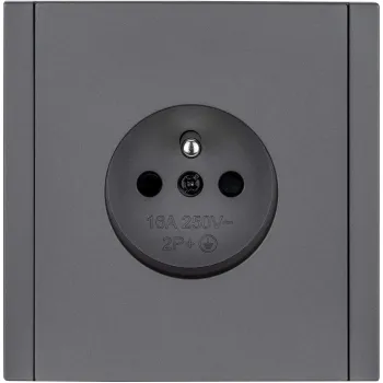 Gniazdo pojedyncze z uziemieniem szare WESA – CC TR 13X