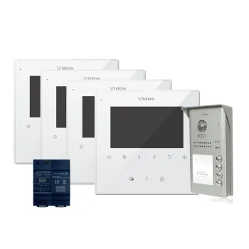 Wideodomofon 4-rodzinny VIDOS DUO 4 x M1022W / S1104A