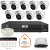 Zestaw monitoringu IP BCS Line 9x Kamera BCS-L-EIP14FSR3-AI1 Rejestrator z dyskiem