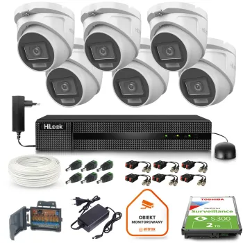 Zestaw monitoringu Hilook 6 kamer 5MPx TVICAM-T5M-20DL z dyskiem 2TB