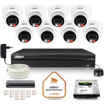 Zestaw monitoringu IP DAHUA 8 kamer IPC-HDW1439V-A-IL 4Mpx
