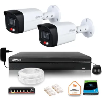 Zestaw monitoringu IP DAHUA 2 kamery IPC-HFW1439TL1-A-IL 4Mpx