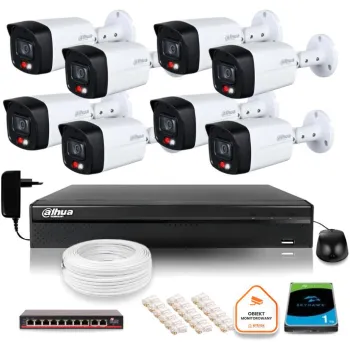 Zestaw monitoringu IP DAHUA 8 kamer IPC-HFW1439TL1-A-IL 4Mpx