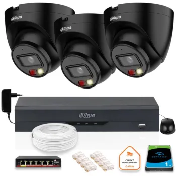 Zestaw monitoringu IP Dahua 3 Kamery IP 4mpx dysk twardy