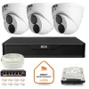 Zestaw monitoringu IP BCS Point 3x Kamera BCS-P-EIP28FWR3-Ai2 Rejestrator z dyskiem