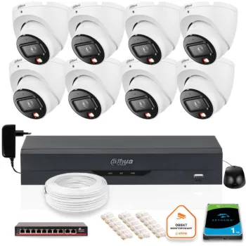 Zestaw monitoringu IP Dahua 8 Kamer zewnętrznych 6mpx dysk twardy