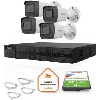 Zestaw do monitoringu Hilook 4 kamery IP IPCAM-B4-P 4MP 2.8mm