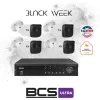 Zestaw monitoringu IP BCS Ultra 4x Kamera tubowa BCS IP 8 mpx Rejestrator Dysk 6TB