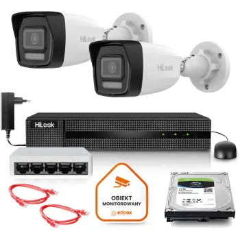 Zestaw monitoringu Hilook 2 kamery IP IPCAM-B8-30DL z dyskiem 2TB