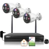 Zestaw monitoringu IP Dahua 3 Kamery tubowe WI-FI 5MPx aktywne odtraszanie LED IR do 30m
