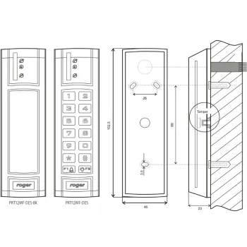 Czytnik zbliżeniowy ROGER PRT12MF-DES-BK