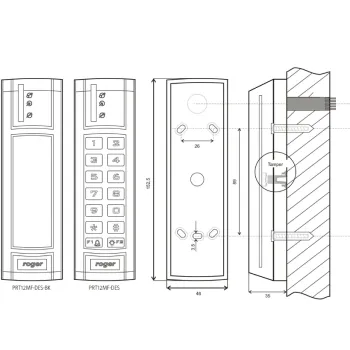 Czytnik zbliżeniowy ROGER PRT12MF-DES-BK