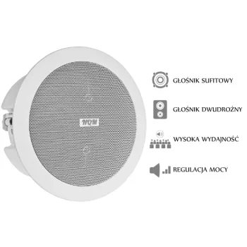GŁOŚNIK SUFITOWY PA HQM-SOZ1024 10W 100V BIAŁY