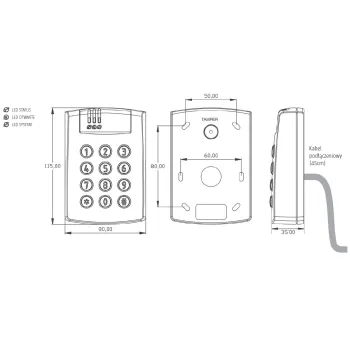 Czytnik zbliżeniowy ROGER PRT64EM-VP