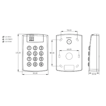 Czytnik zbliżeniowy ROGER PRT64MF
