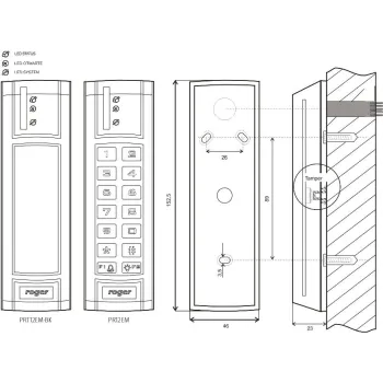 Czytnik zbliżeniowy ROGER PRT12EM-BK