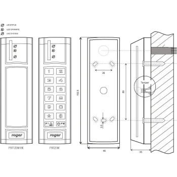 Czytnik zbliżeniowy ROGER PRT12EM-BK