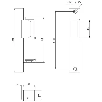 ZACZEP ELEKTRA R2 WĄSKI PRAWY; 1340
